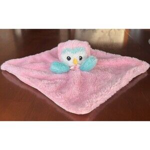 Bass Pro Shops Owl Lovey Plush Pink Bow Lovie Security Baby Blanket 12 By 12"
